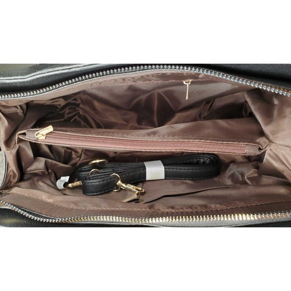 The Swift Vegan Leather Classic British-Style Black Handbag, Large. Hot Seller! - Picture 7 of 7